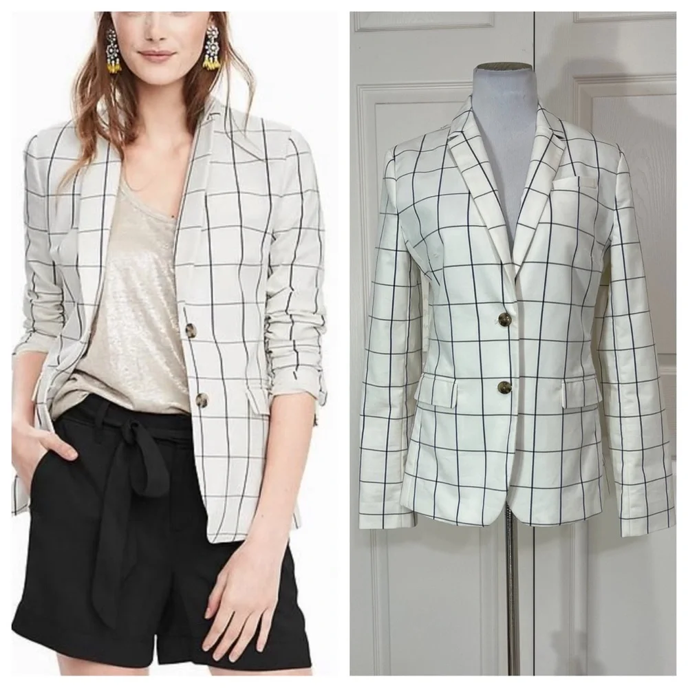BANANA REPUBLIC Windowpane Blazer